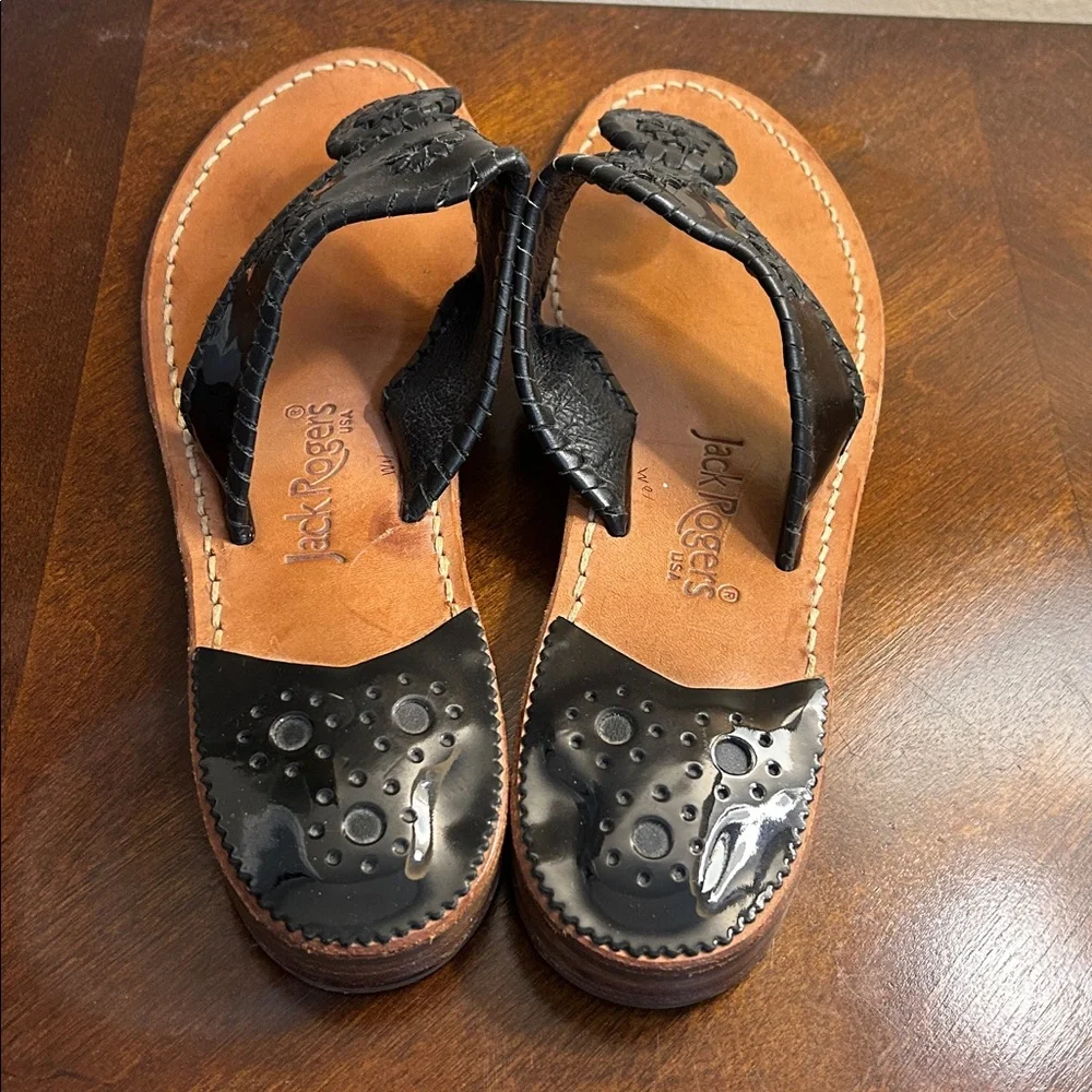 Jack Roger ‘Original Jacks’ Black Patent Leather Sandal - Picture 4 of 9